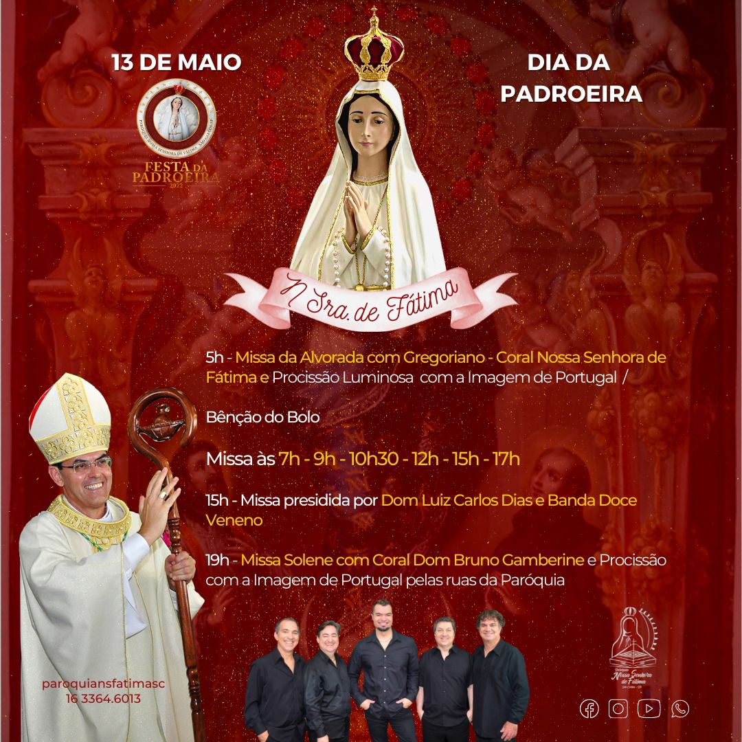 Paróquia Nossa Senhora de Fátima realiza Festa da Padroeira nesta sexta-feira (13)