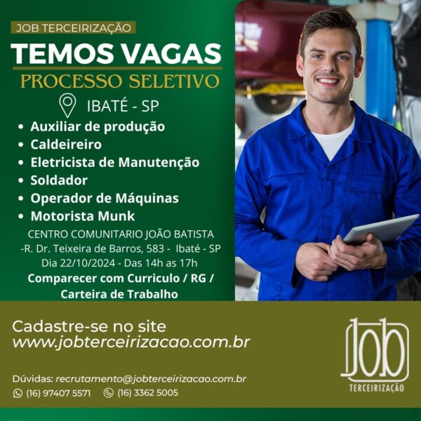 Job oferece oportunidades de emprego