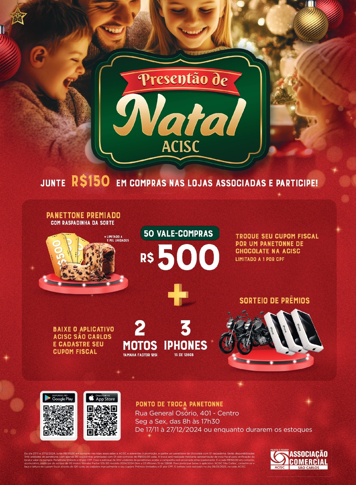 Campanha de Natal da ACISC termina nesta sexta-feira, 27