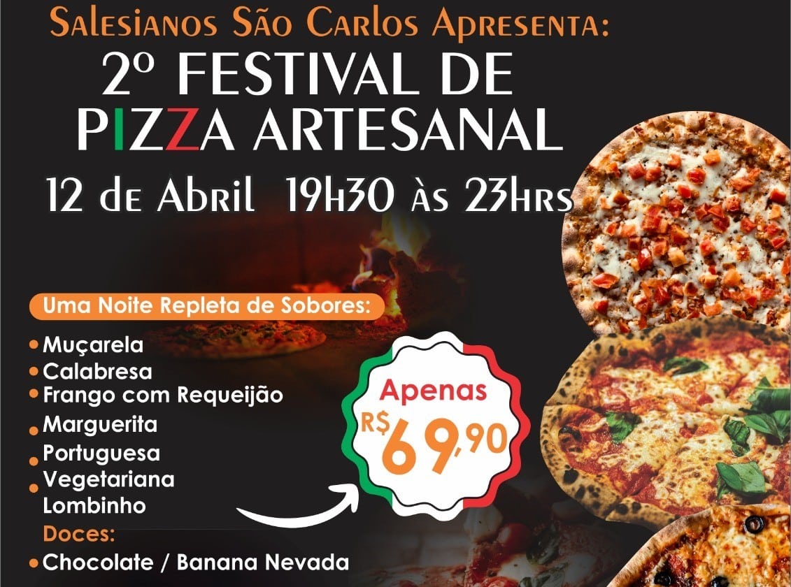 Salesianos São Carlos realiza 2º Festival de Pizza Artesanal em abril