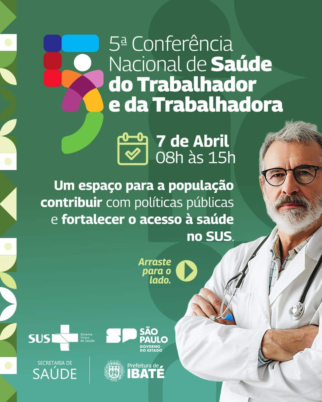 Ibaté sediará 5ª Conferência Nacional de Saúde do trabalhador e da trabalhadora