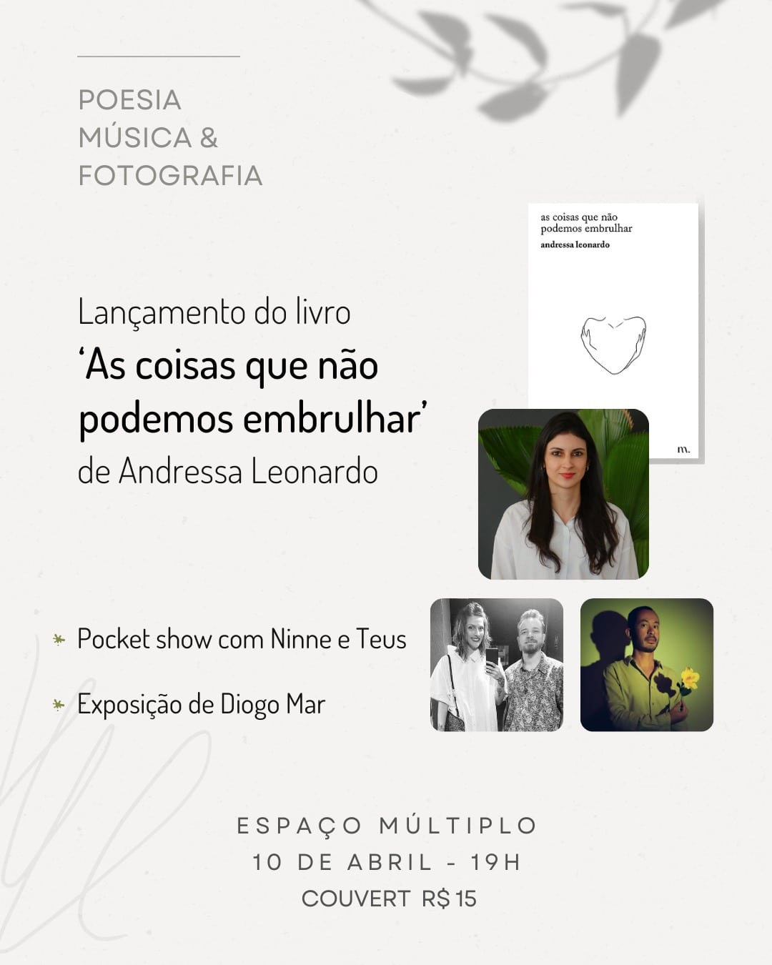 Noite de lançamento de ‘As coisas que não podemos embrulhar’
